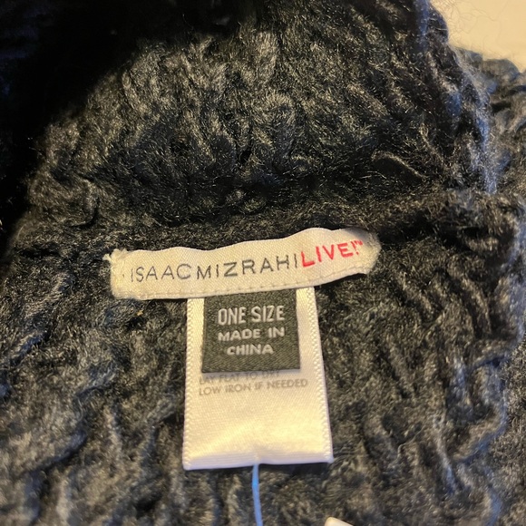 Black Knit Infinity Scarf round Isaac mizrahi qvc - Picture 5 of 11